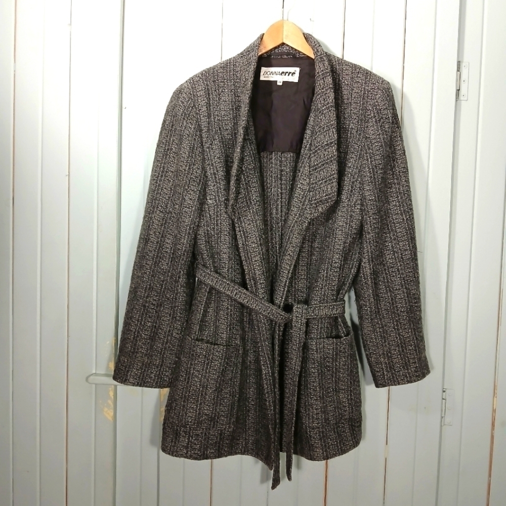 Vintage Donna Erre wool blend open front blazer/cardigan